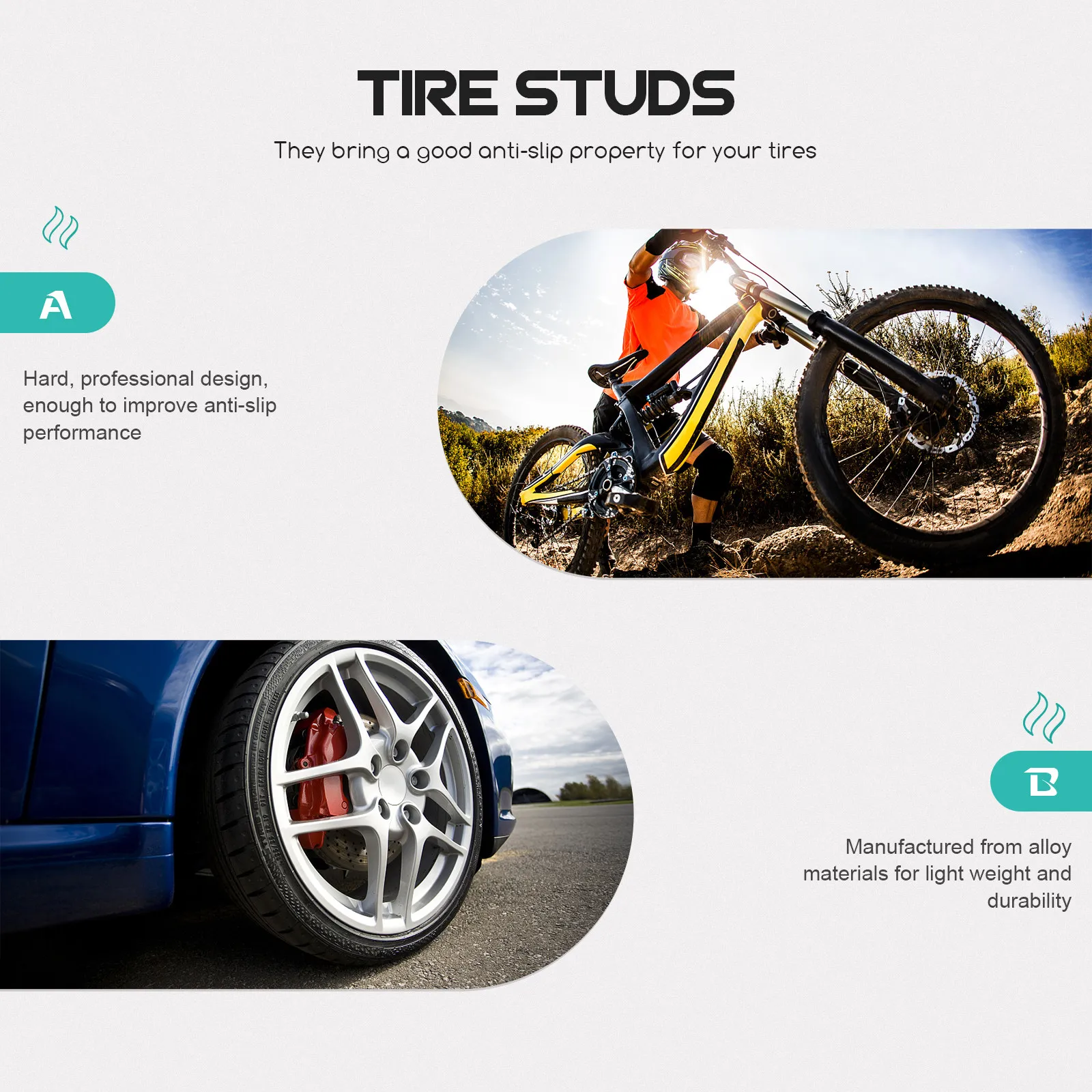 

100Pcs Alloy Tire Studs Anti-Slip Screw Studs for Winter Tires Strong Solid Long-Lasting Snow Spikes Car Bike Wheel Spike