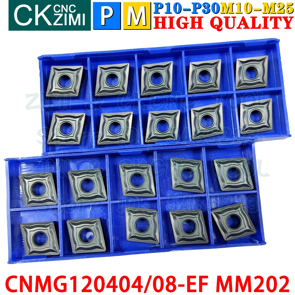 CNMG120404-EF MM202 CNMG120408-EF MM202 Sisipan Karbida Sisipan Pembubutan Eksternal Alat CNMG 1204 CNMG1204 CNC Mekanik Bubut Logam Pembubutan Alat Pemotong