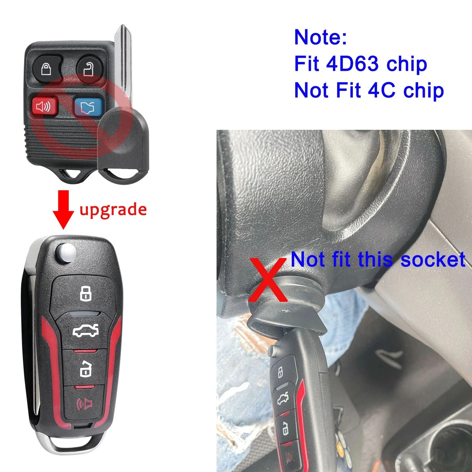 OHMSEN Upgrade Flip Remote Key Fob For Lincoln Town Car Navigator 2003-2010 CWTWB1U311