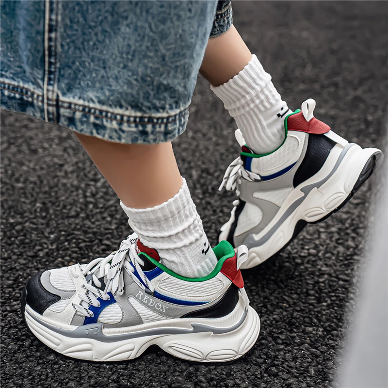 Men Breathable Lightweight Cushioning PU Running Shoes Non-Slip Athletic Sneakers for Jogging Marathon Training Outdoor Casual