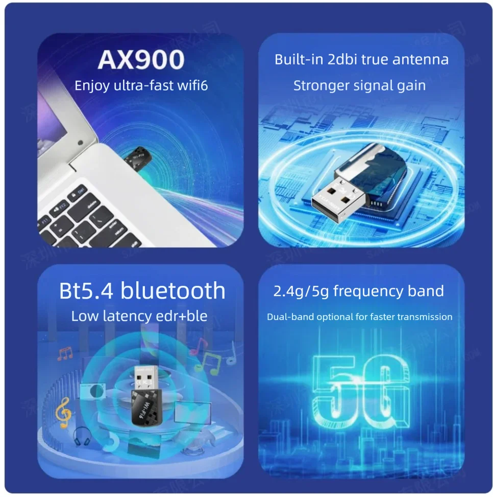 placa-de-rede-sem-fio-wifi-6-sem-driver-900m-bluetooth-54-receptor-transmissor-usb-para-computador-all-in-one-dual-band-5g