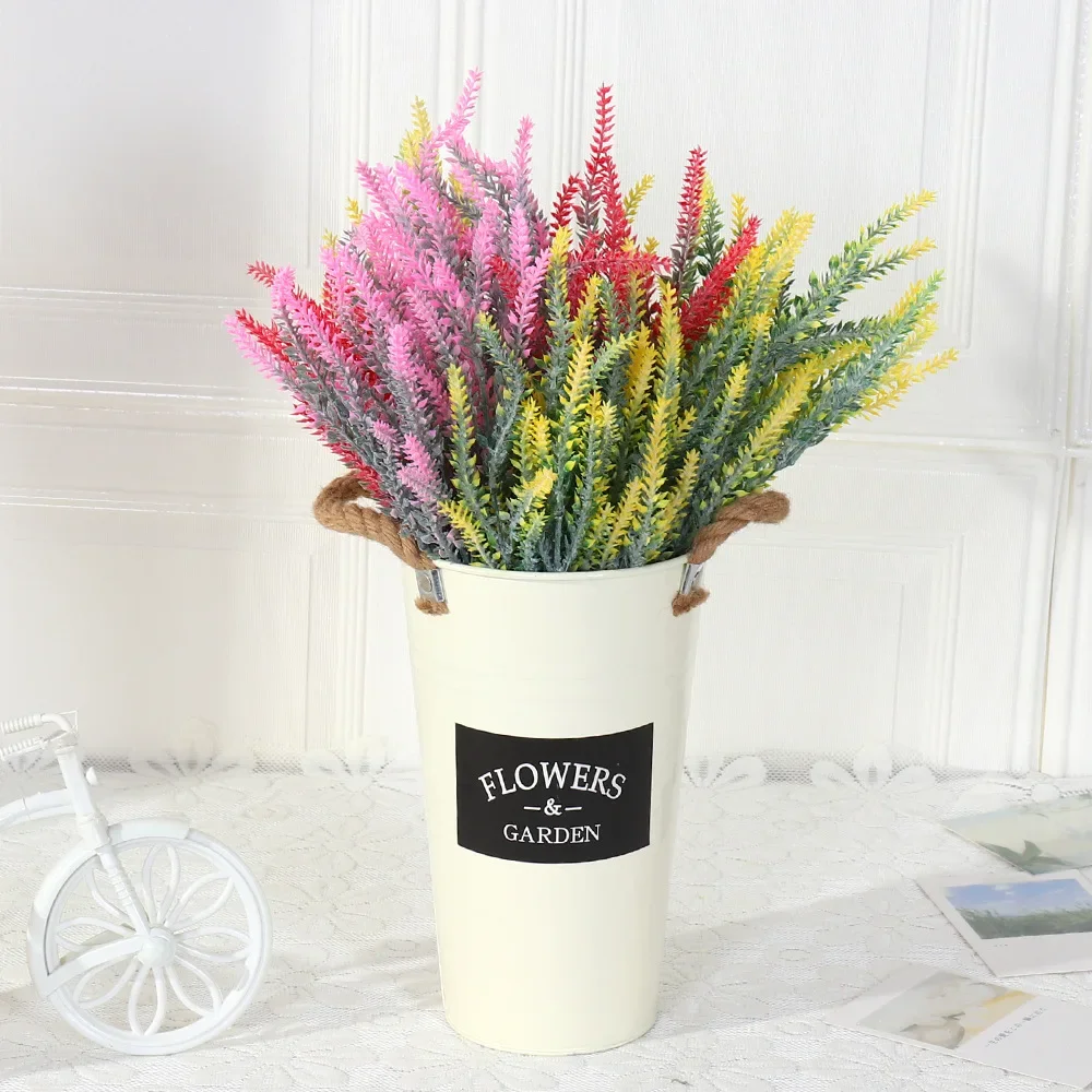 5 fork Artificial Flocking Lavender Plant wedding home decoration Artificial Fake Flower Wheat Plant Decoration Flower