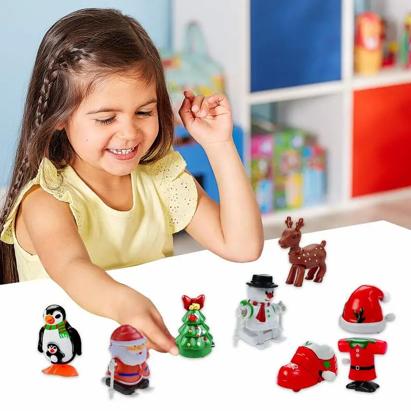 Jouets de saut de Noël pour enfants, petits jouets de Noël mignons, cadeaux de fête, jouet mécanique à la main assressentipour les cours, 8X