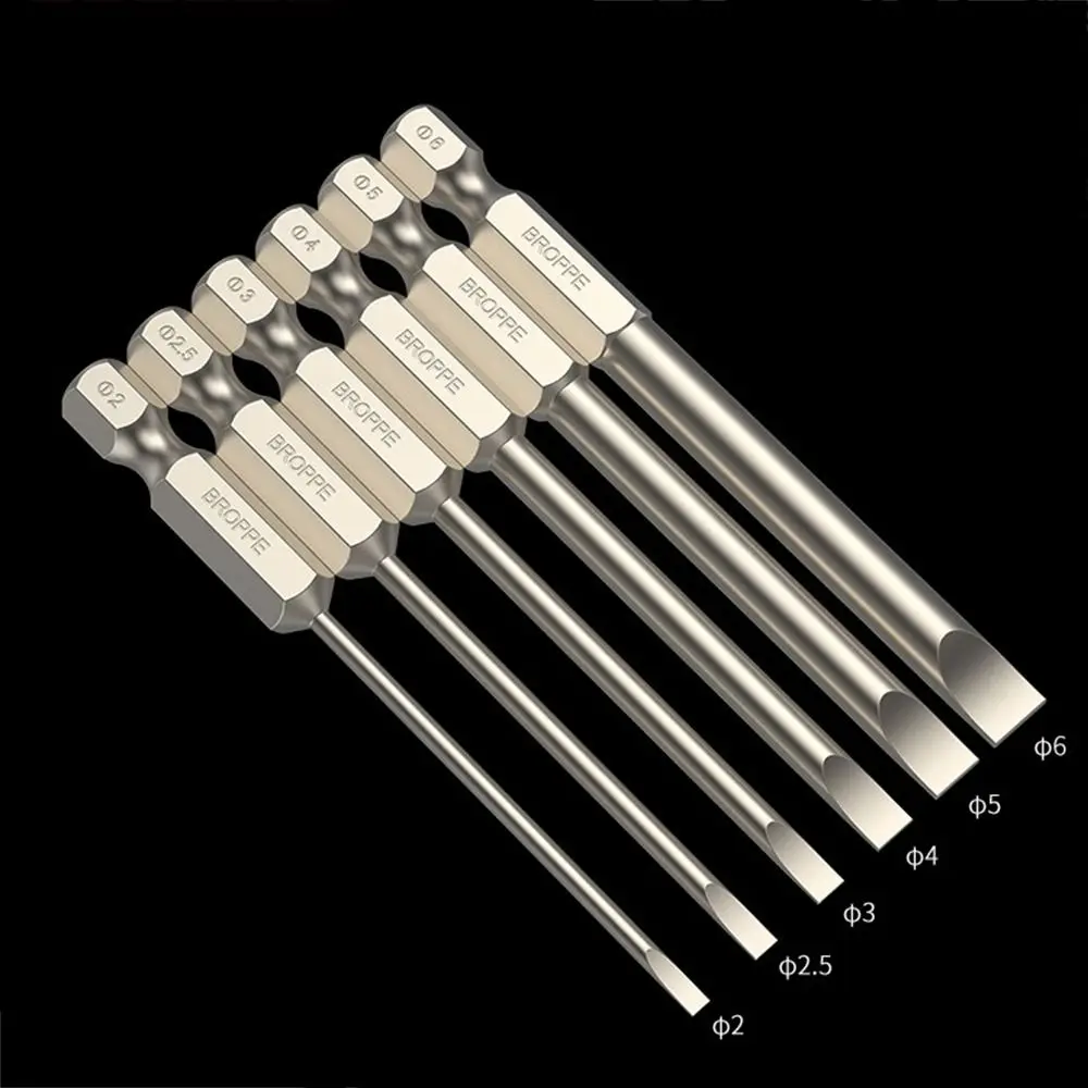 S2 Steel Flat Head Screwdriver Bit Set 1/4 Inch Shank 50mm/75mm/100mm/150mm Electric Driver Tool Hand Tool Quick Change