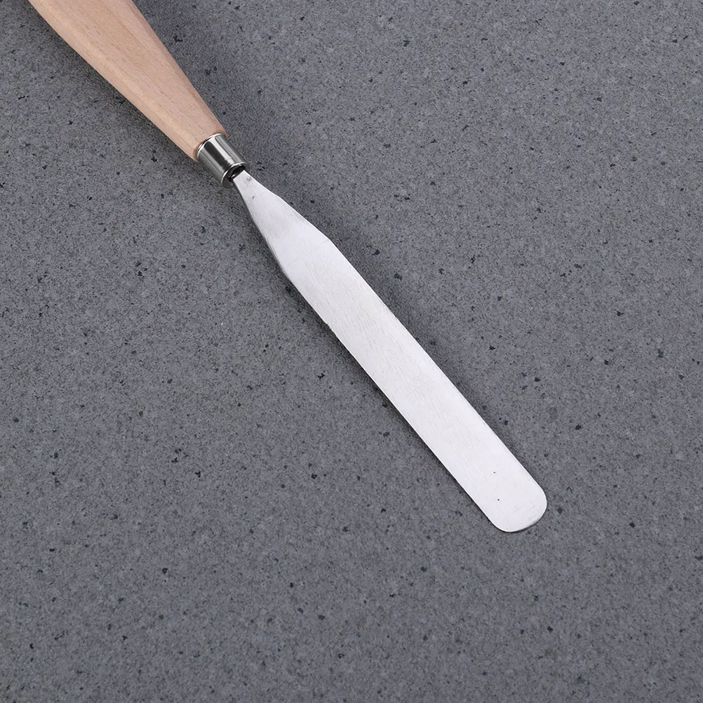 2Pcs Oil Painting Scrapers High Quality Wood Handle Flexible Blade Spatula for Creation Art Craft Projects