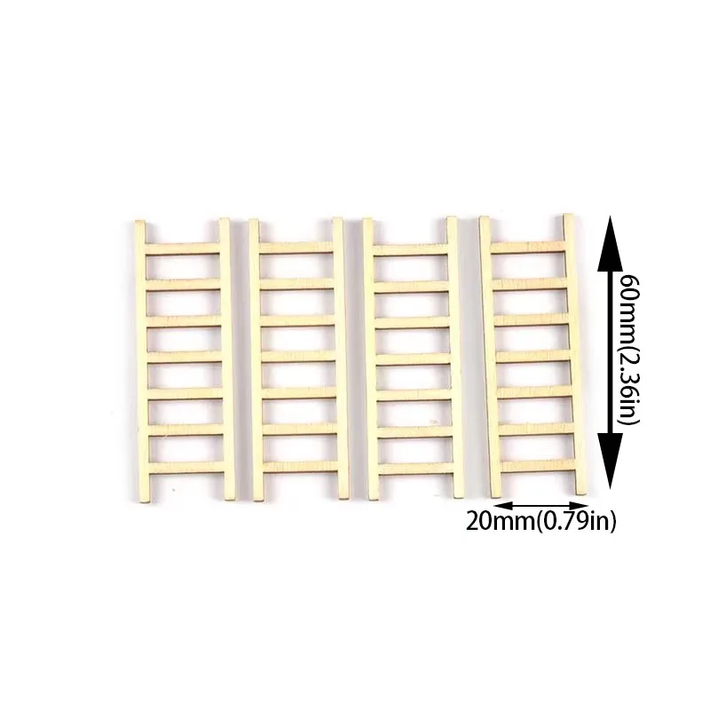 20Pcs/lot 20x60mm Natural Ladder Wood DIY Arts And Crafts Supplies Wooden Embellishments Home Handwork Accessories Garden Decor