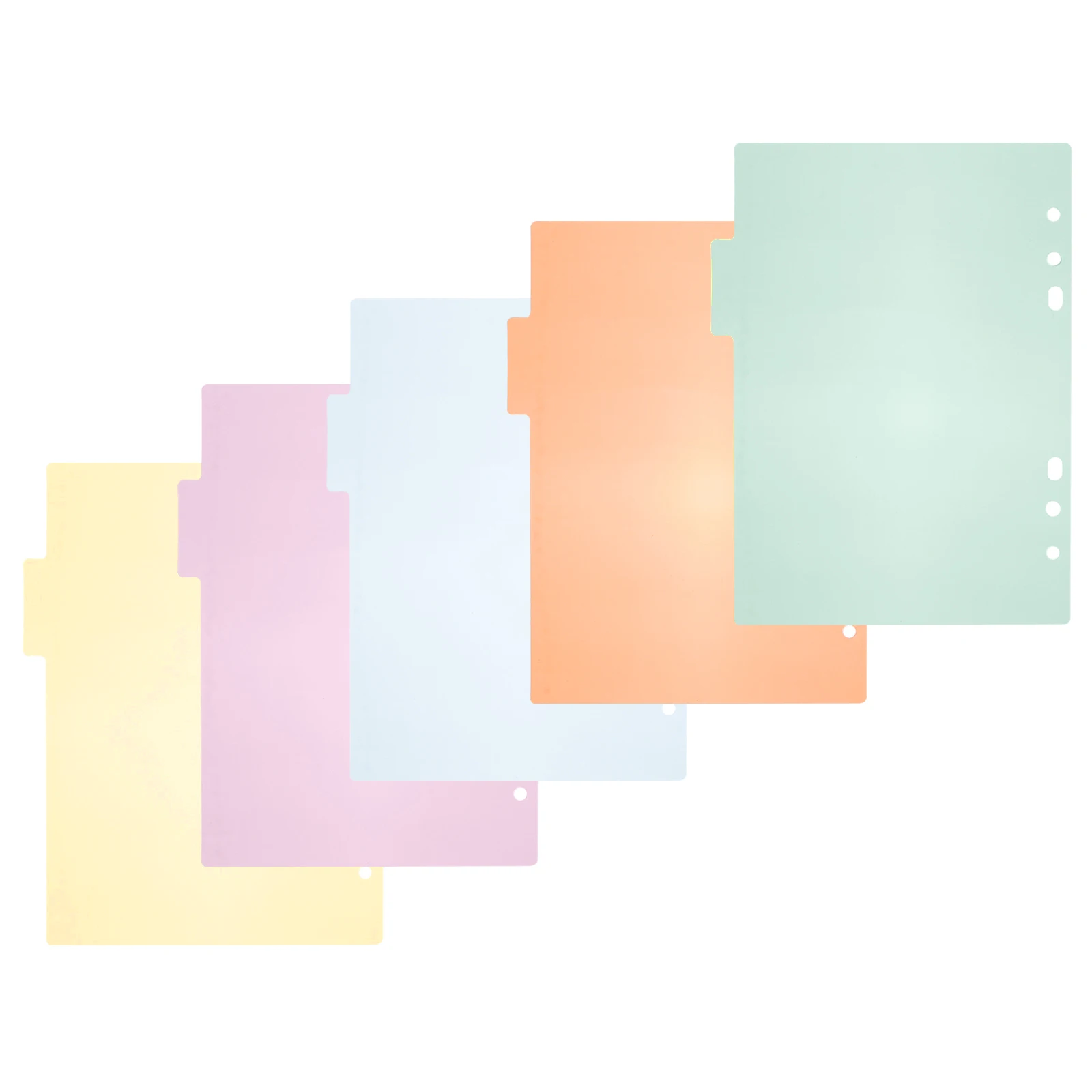 10 Peças de Etiquetas Divisórias Plásticas Multicoloridas A5, Cores Vibrantes, Superfície Lisa, para Organização de Escritório