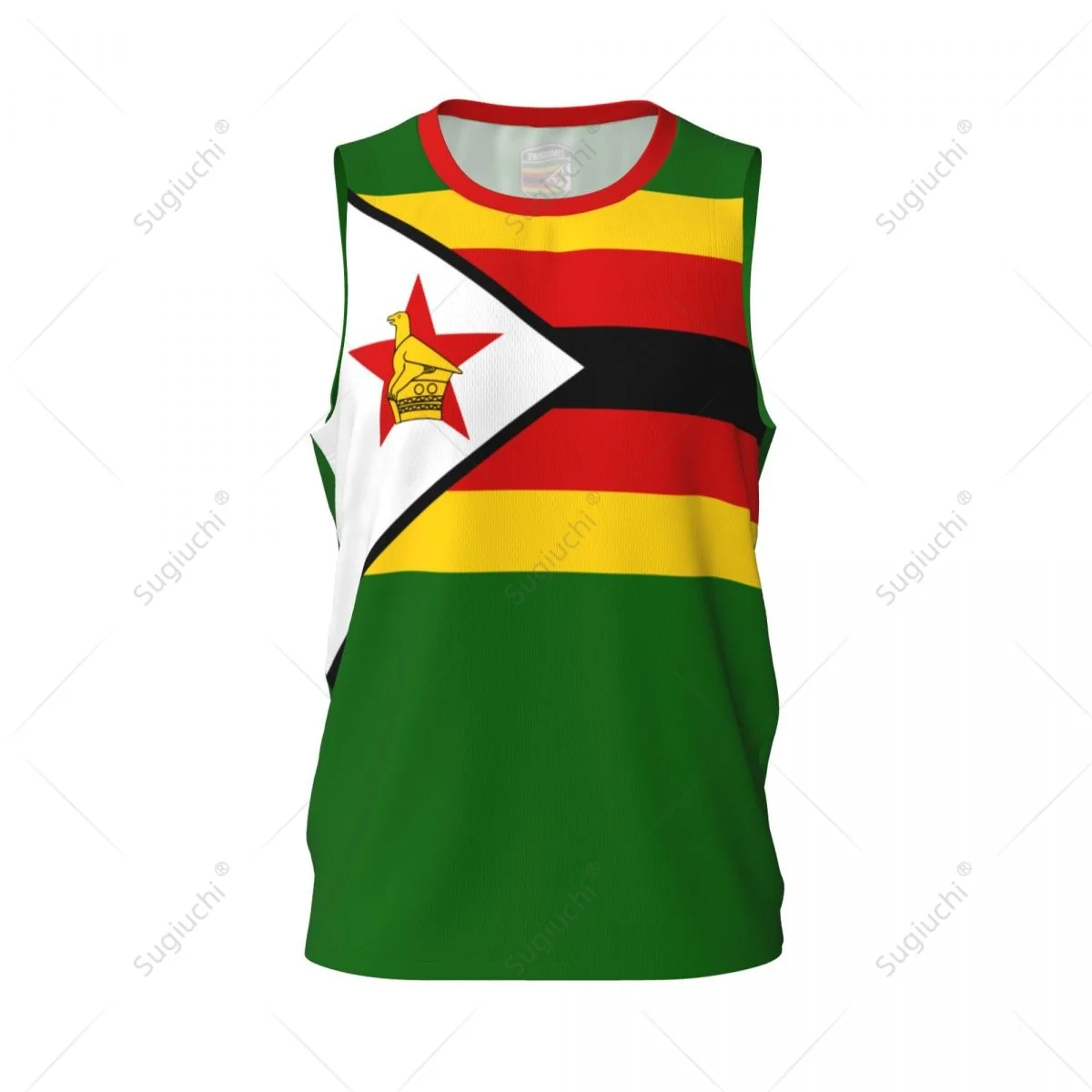 Zimbabwe Flag Men Basketball Sports Running Fitness Multifunction Sleeveless tshirt Exclusive Custom Name Nunber