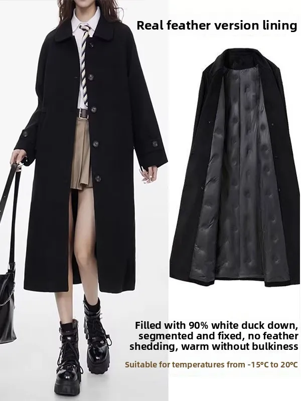 

Двустороннее шерстяное пальто Bla для женщин, маленький размер, новая зимняя модель, утепленное, с внутренним наполнителем из пуха, очень теплое