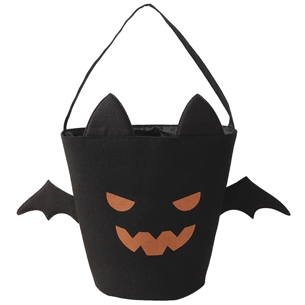 

Halloween Candy Goody Bags Party Treats Containers Canvas Small Lightweight Portable Storage Bags Halloween Elements Trick Or