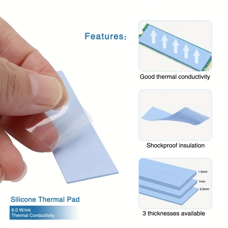 M.2 Thermal Pad 70x20mm Silicone Thermal Pads Non Conductive Heatsink Cooling Pad For Laptop Heatsink Cooler Silicone Pad