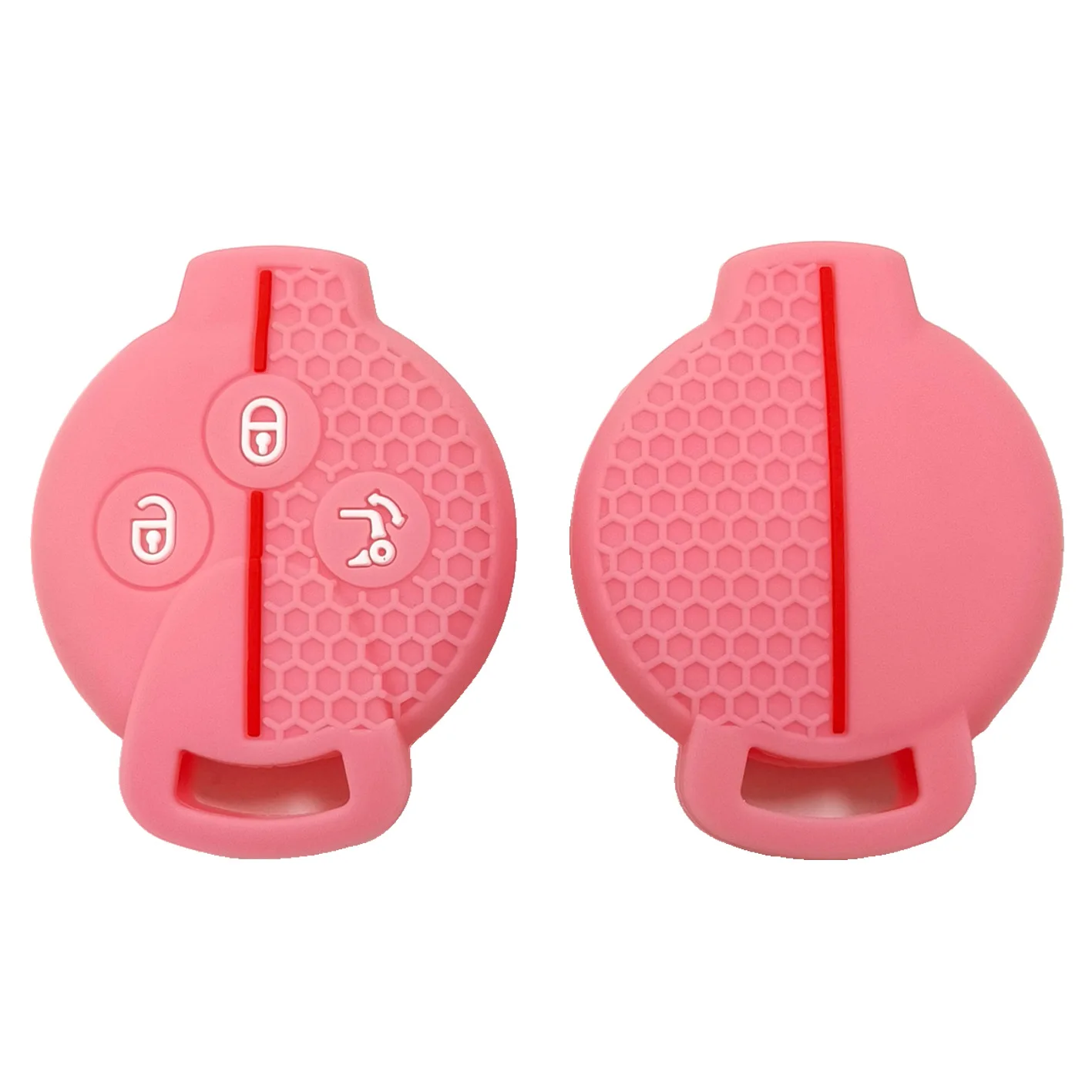 

High-quality silicone key bag, suitable for Mercedes-Benz Elf smart key bag, smart fortwo, straight 3 buckle, honeycomb pattern