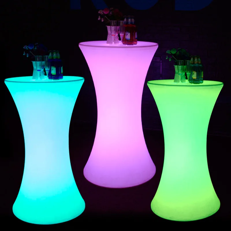 LED kleine Taille runder Bar Bar Cocktailtisch Drehformmaterial Lampenmöbel