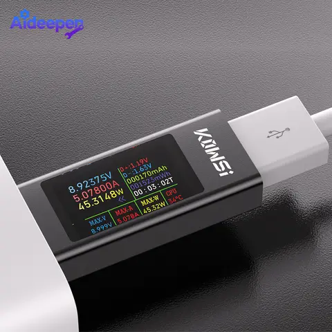 DC 4~30V 8A KWS-MX23 USB Fast Charge Tester Voltmeter Ammeter Power Meter Battery Capacity Detection Dual USB Interface