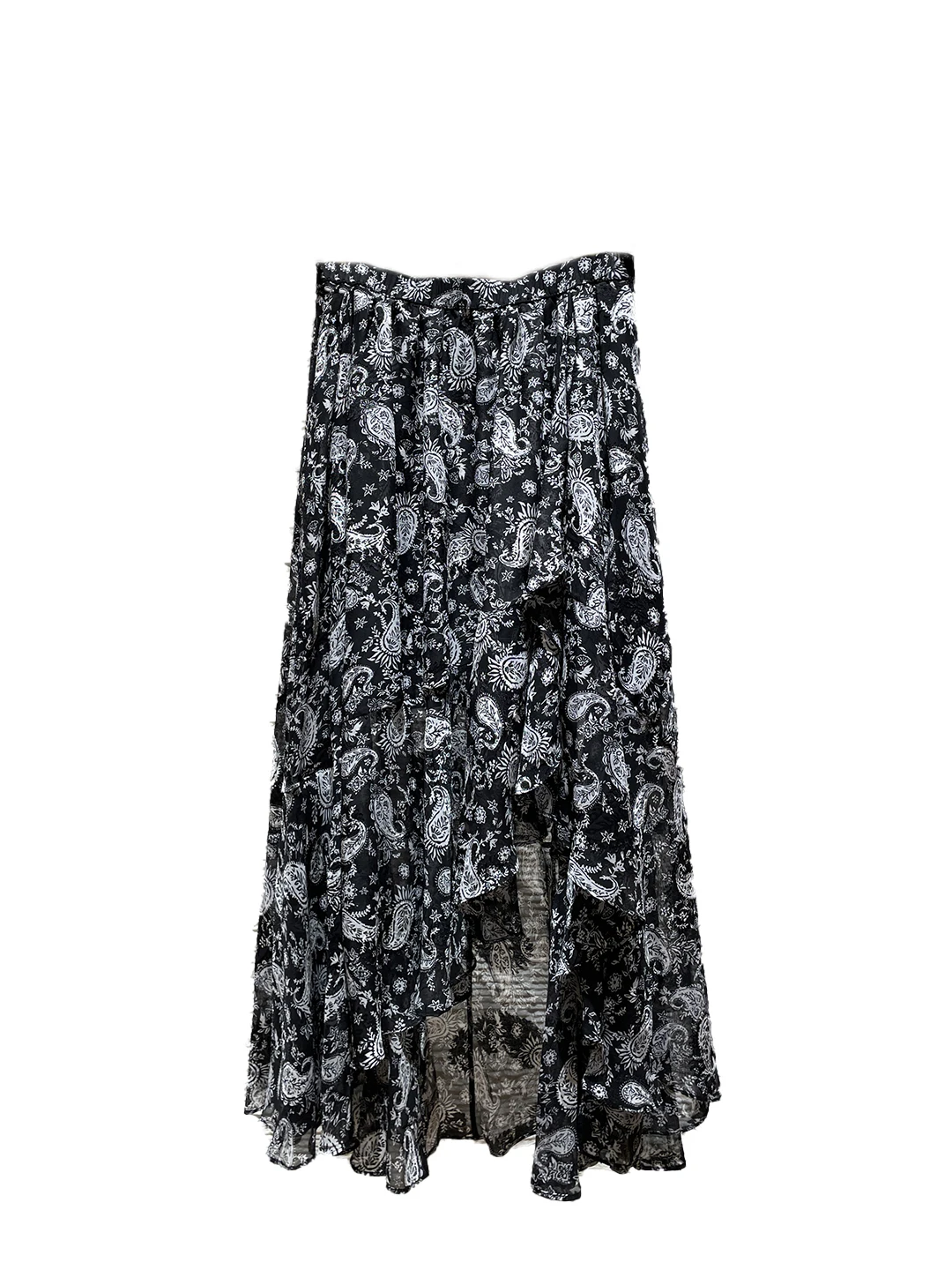 Asymetryczna spódnica midi z kwiatowym wzorem, wysoki stan, wyszczuplająca, vintage, długość do połowy łydki, damska, do pracy, modna.