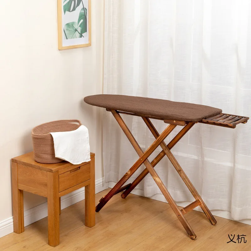 

Solid wood ironing board retro ironing board folding household electric iron ironing rack vertical large wooden shelf