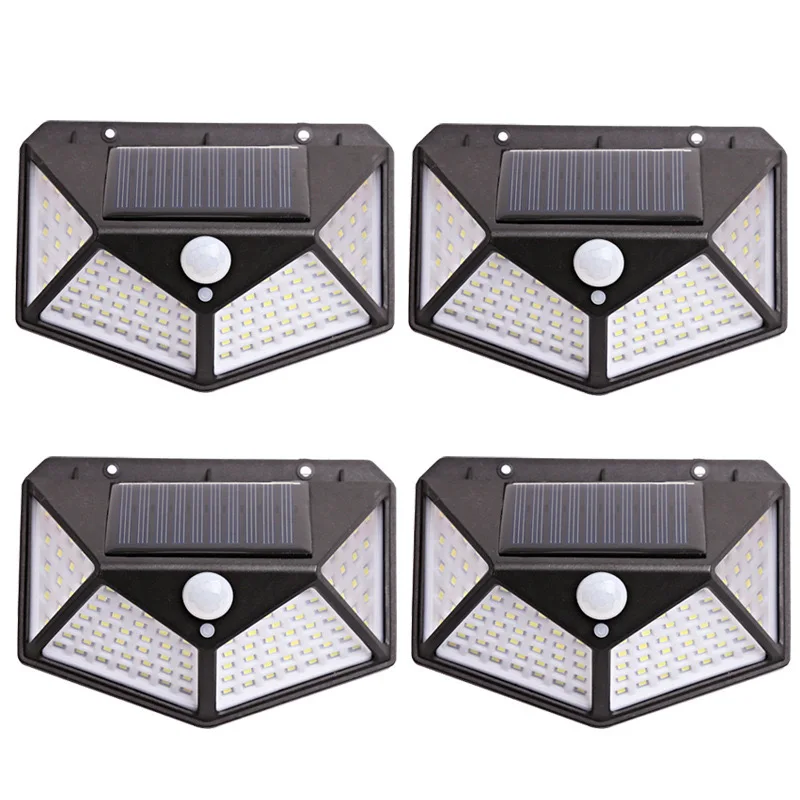 

1-4PCS 100LED 800mah Wall Lamp Outdoor Lampwaterproof Motion Sensor Solar Powered Sunlight Street Garden Railing Decorative