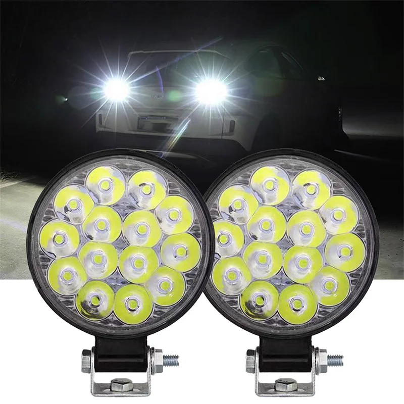 

LED Work Light 3030 LED Chip High Quality Spotlight MINI Size 42W Round Lamp For Auto Truck Off Road Car Lights Accessories