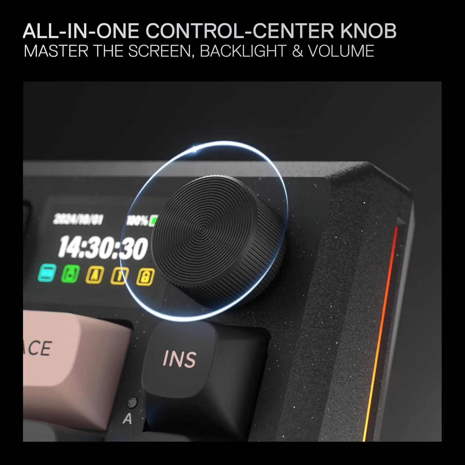 Redragon K720 حشية ألعاب لاسلكية باستخدام الحاسب الآلي 81 مفتاحًا ميكانيكية ذكية 1.14 بوصة TFT عرض معلومات لوحة المفاتيح مفاتيح Litsea