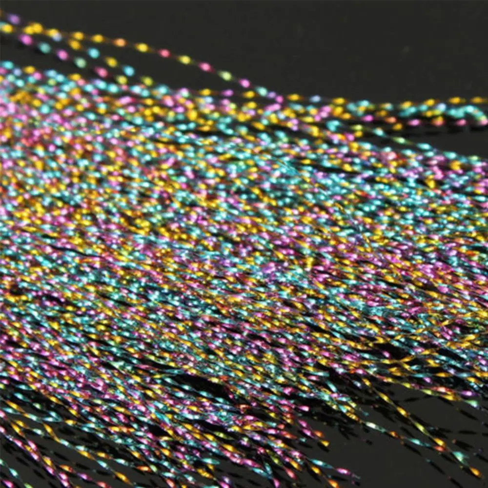 1 bolsa de materiales de atado de moscas, oropel holográfico de Flash para pesca con mosca, anzuelo de plantilla DIY, Material de fabricación de