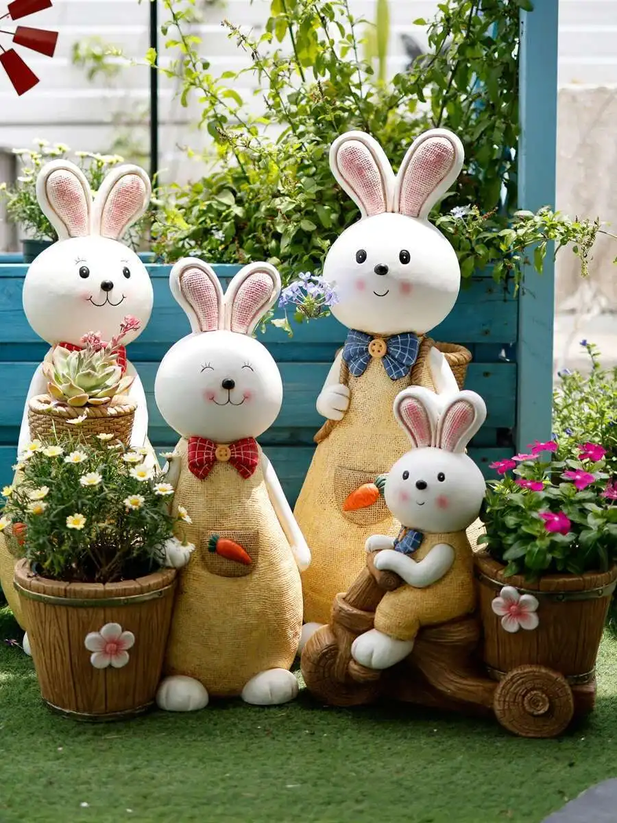 

Cute Rabbit Flower Pot Garden succulent internet celebrity balcony courtyard decoration and creative outdoor animal large