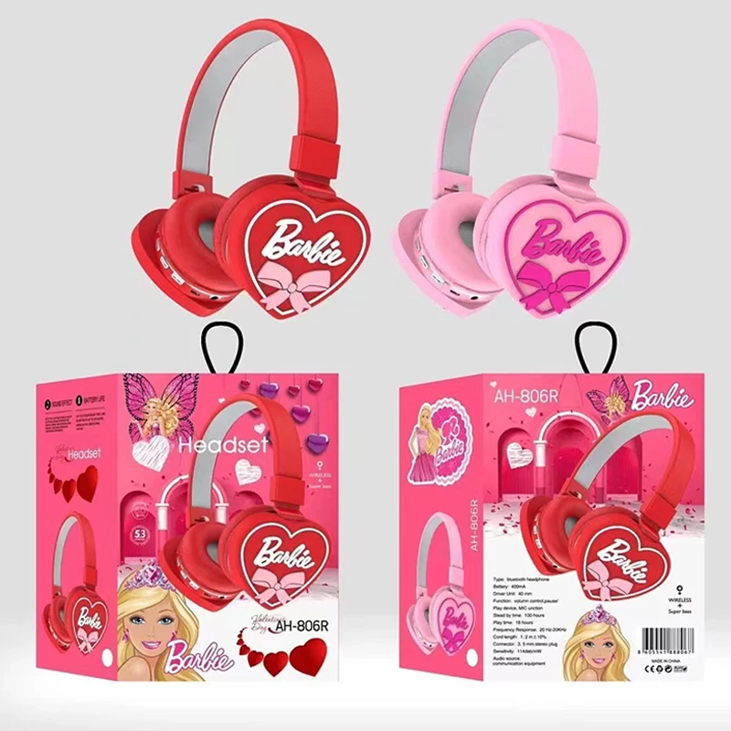 Minsio Barbie Wireless Bluetooth Headphones Stereo Earphone Noise Cancelling Wireless Sports Earphone Kawaii Gaming Headsets