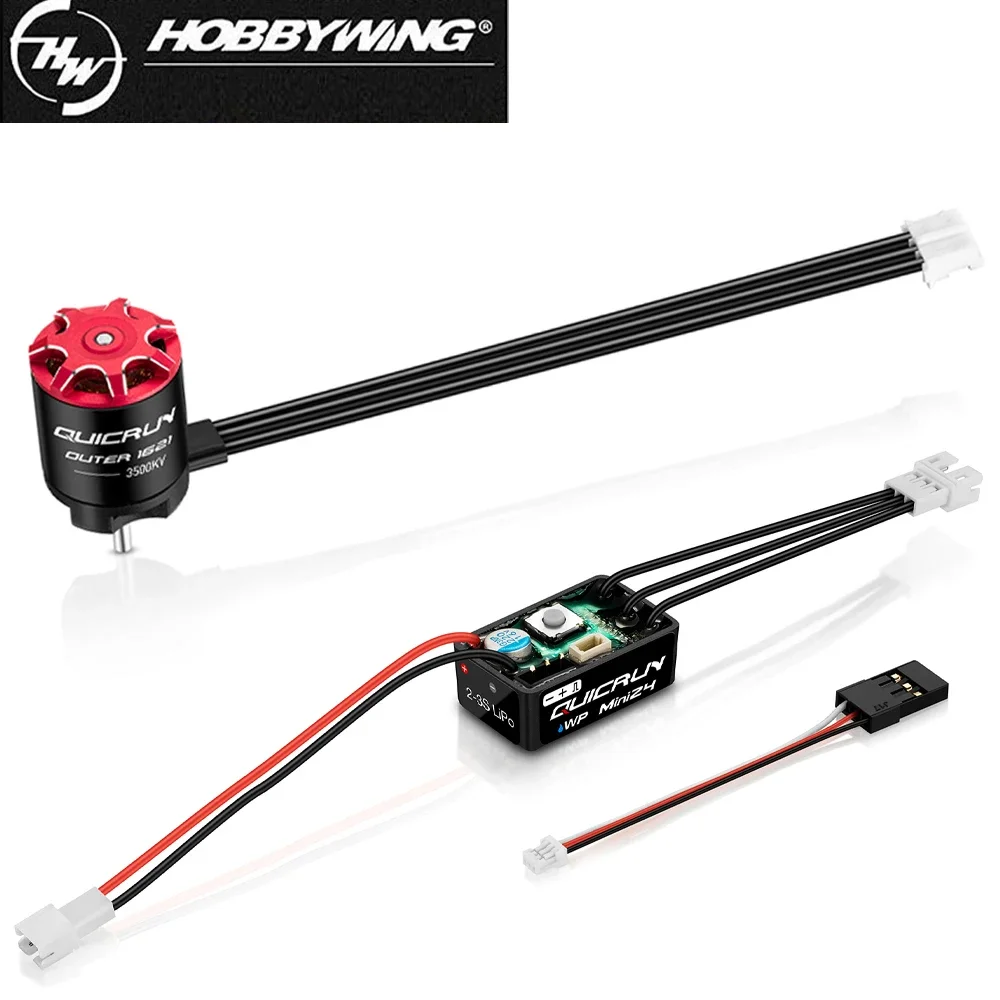 Hobbywing QUICRUN WP MINI 24 ESC and QuicRun Outer 1621 SL 3500KV Motors for 1/24th Crawlers