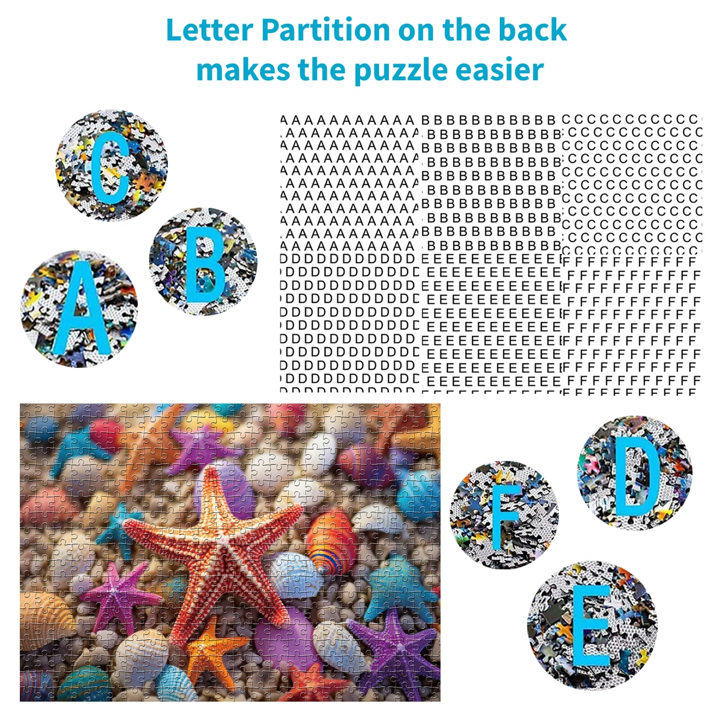 1000 Pieces Seashells Jigsaw Puzzles for Adults Home Decor Games Family Fun Floor Puzzles Educational Toys for Kids