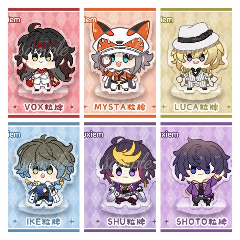 Cute Cartoon Anime Nijisanji Rainbow Society Vtuber Figures MYSTA Vox LUCA SHU IKE Acrylic Keychains Bag Accessories Fans Gifts