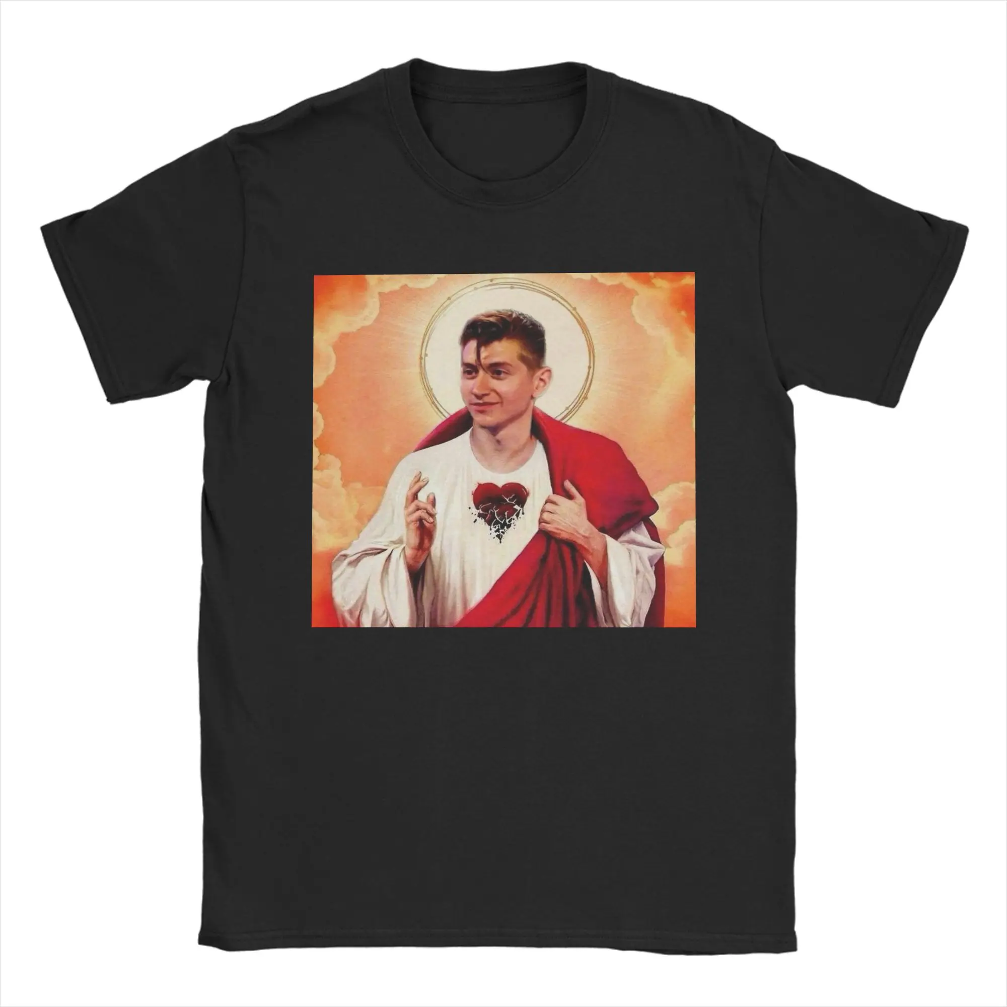 

Alex Turner God T-Shirts for Men Unique Cotton Tee Shirt Round Neck Short Sleeve T Shirts Plus Size Clothes