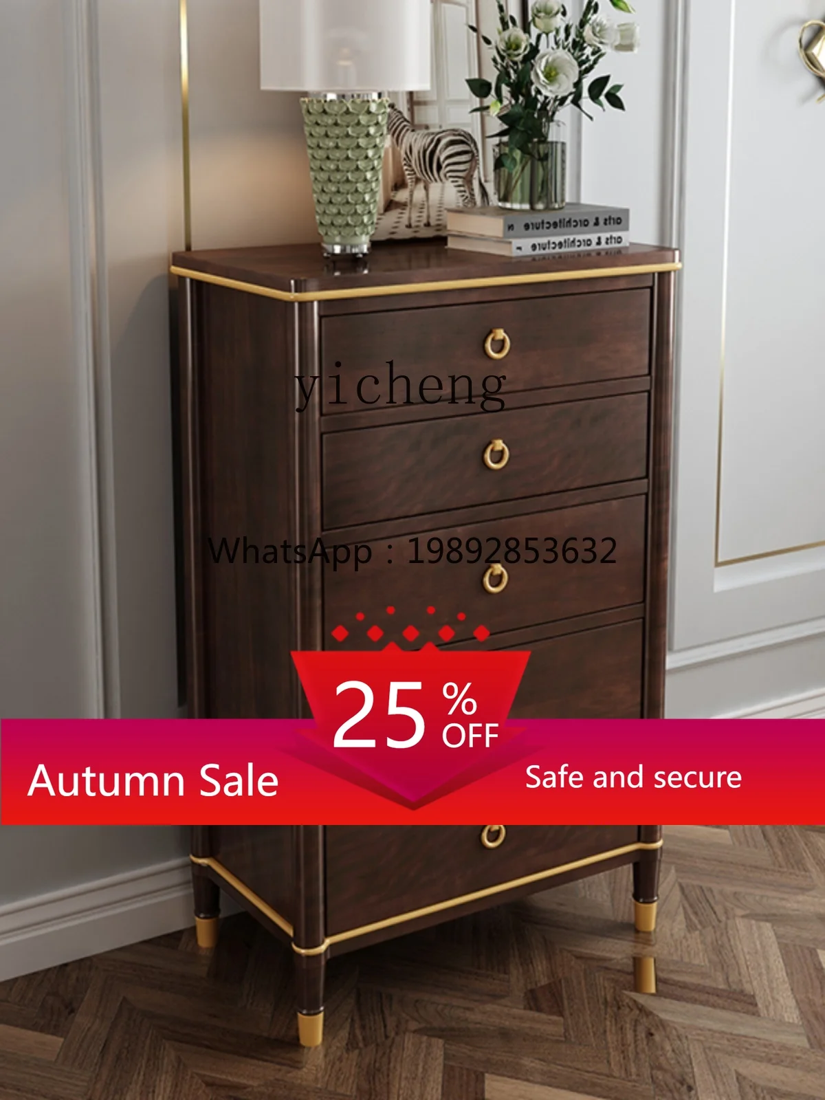 

Solid Wood Chest of Drawers Solid Wood Storage Cabinet TV Side Cabinet