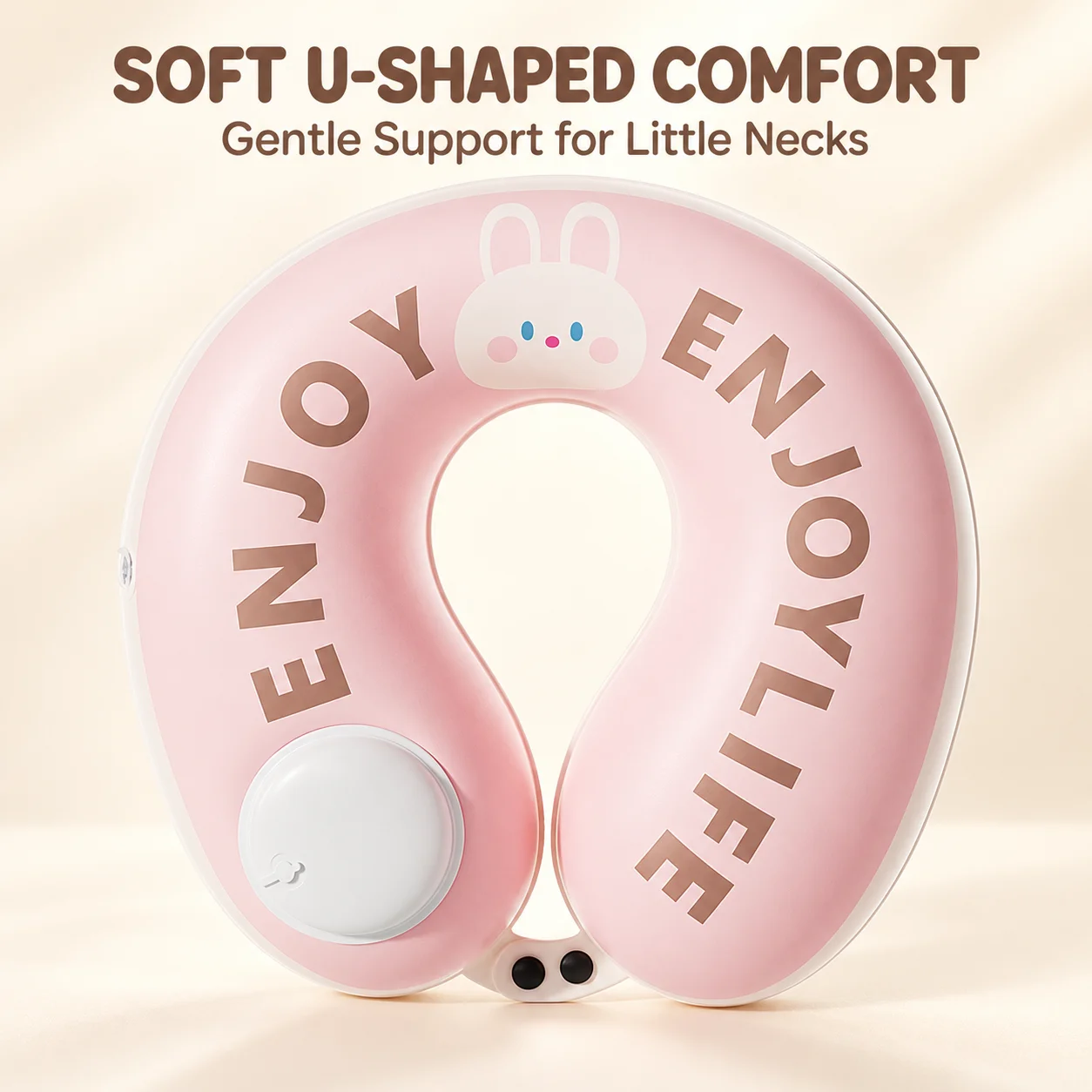 1PC Kids Travel Pillow Inflatable U Shaped Neck Pillow Cartoon Bunny Dinosaur Soft Neck Support Cushion for Airplane Car Trips