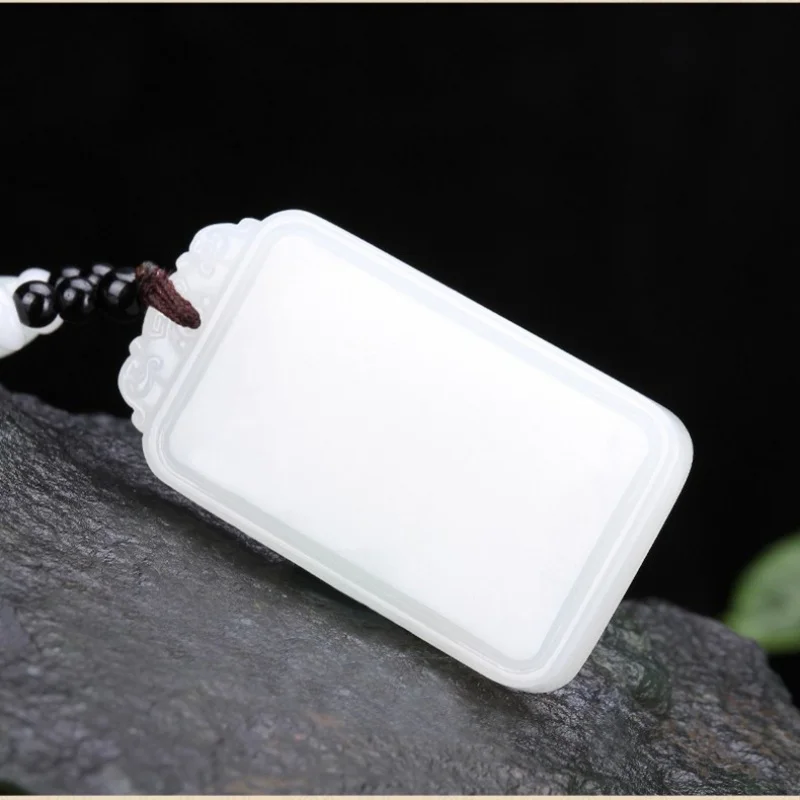 Hetian Jade White Jade White Jade Lucky Pendant Jade Pendant Men's and Women's Jade Pendant Jade Pendant