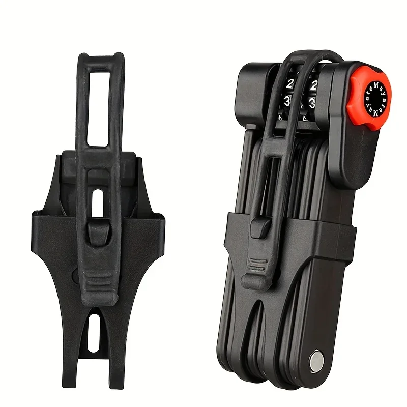 

4-Digit Portable Combination Bike Lock - Durable ABS Material, Foldable Design, Anti-Theft for Mountain & Road Bikes