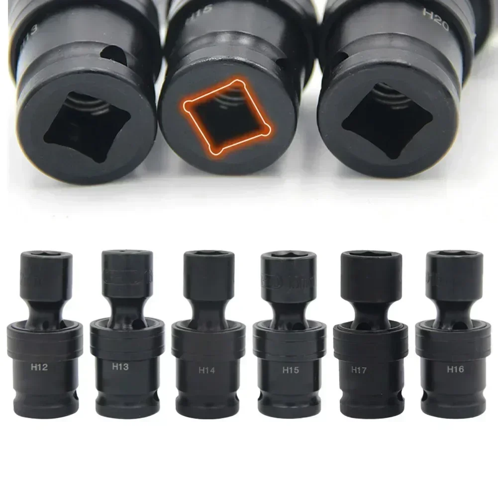 1/2 นิ้ว Universal Joint Hex ซ็อกเก็ตประแจไฟฟ้าอะแดปเตอร์ Chrome Steel Hex ซ็อกเก็ตสําหรับนิวเมติกประแจ 12-24 มม.