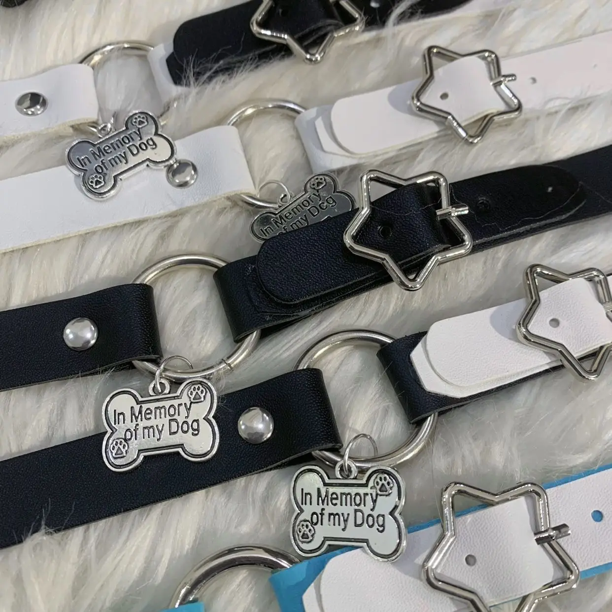 Minority All-match Punk Harajuku Individuality Dark Hottie Original Subculture Bone Star Leather Choker Necklet Pendant