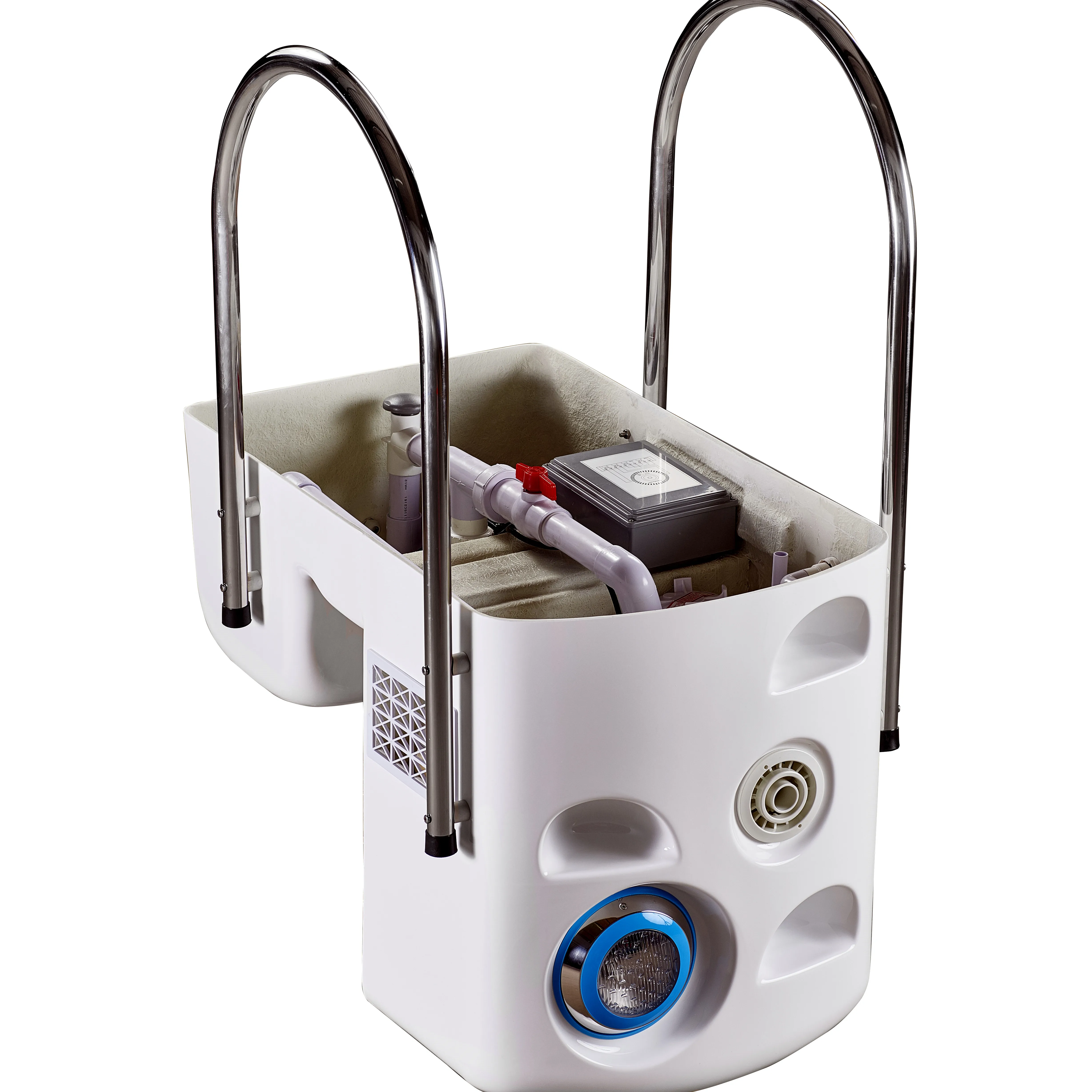 رخيصة الثمن جودة عالية الجدار شنق مرشح الترشيح التكامل لا أنابيب مع مضخات مرشح حمام السباحة مع نظام الإضاءة