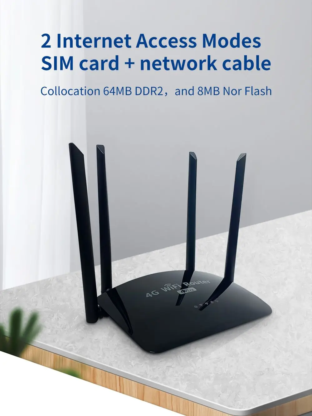 ZBT 4G LTE Router SIM Card for Europe Brasil 300Mbps Wifi Mobile Hotspot EM03-EU Module Access Point LAN WAN 4*Antenna Roteador