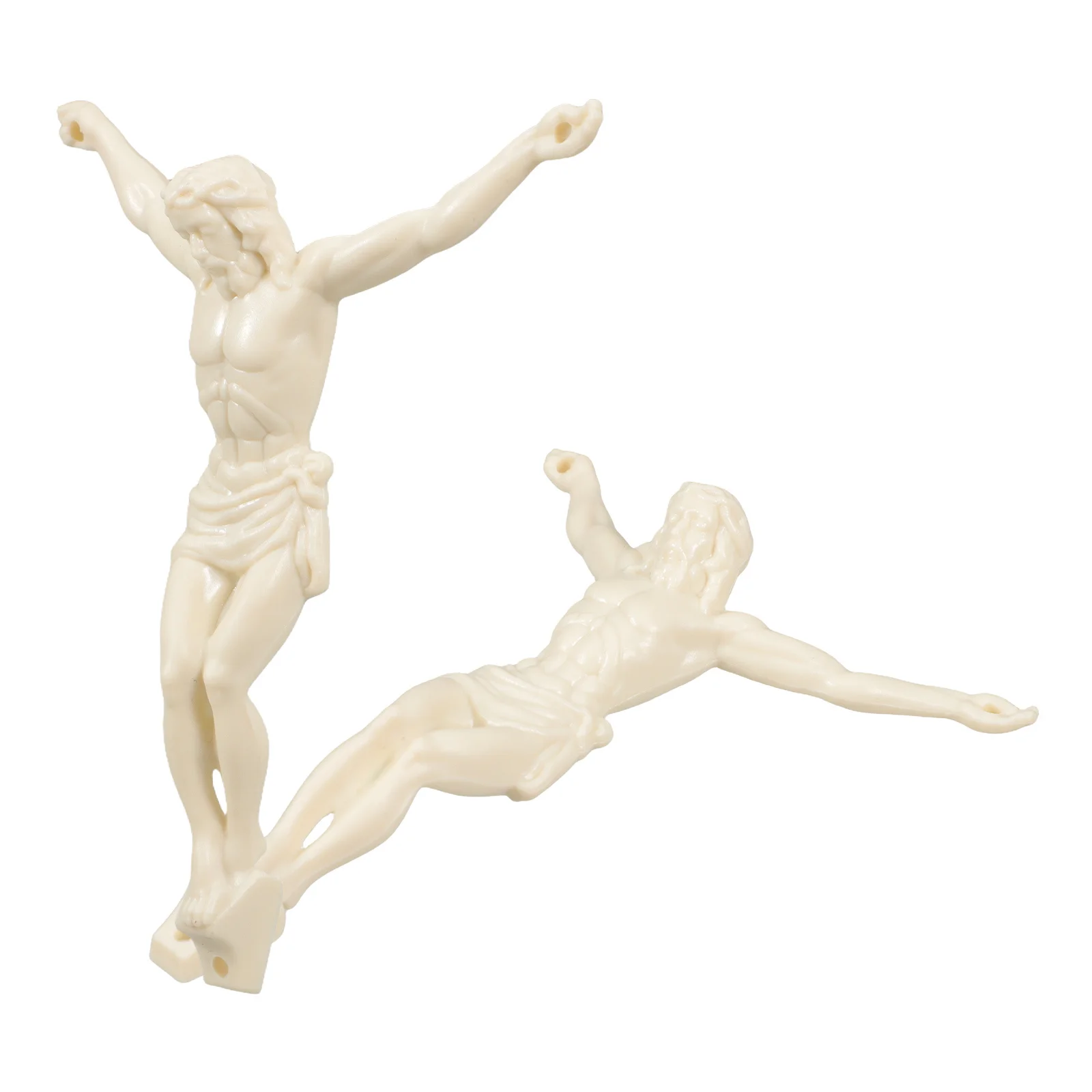 

2Pcs DIY Jesus Figure Charms for Religious Craft Projects Catholic Cross Pendant Making Christmas Party Favor Personalized Gift