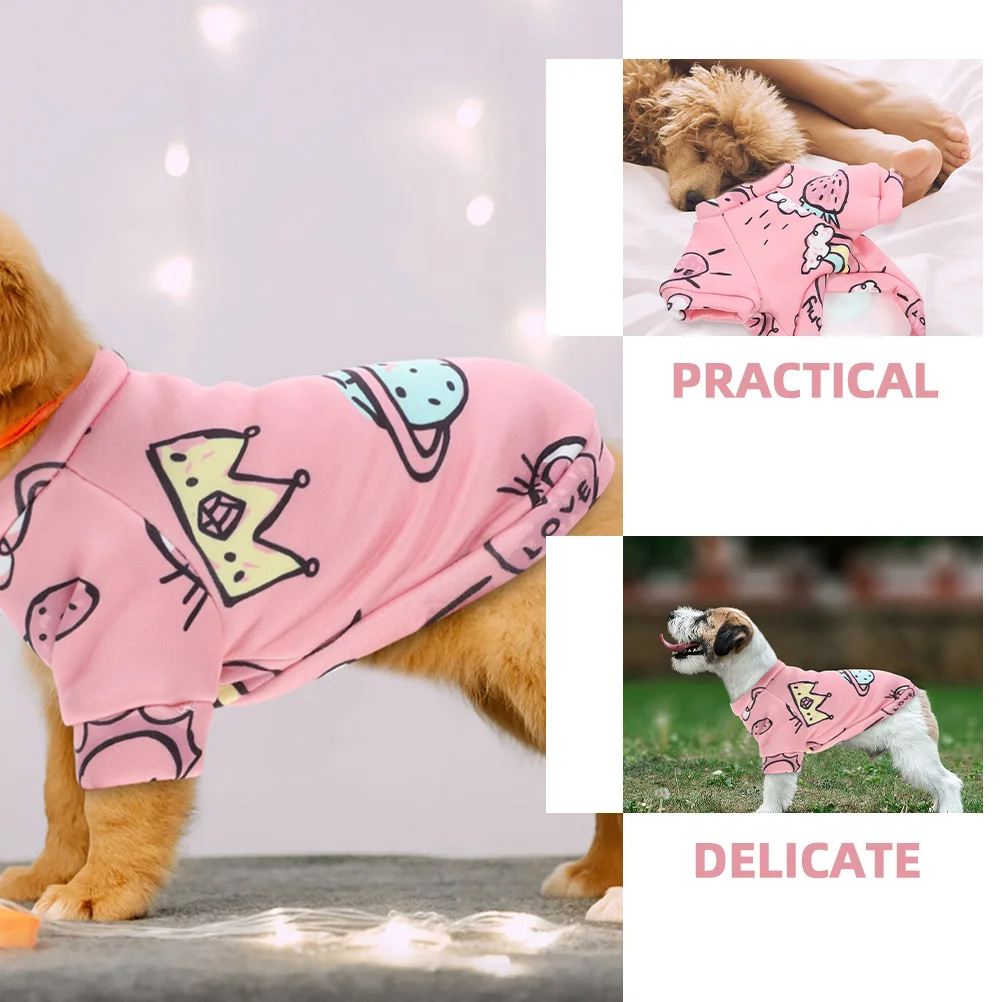 

Pet Clothes Small Dogs Cats Warm Soft Fabric Cartoon Style Cute Dog Winter Clothes Comfortable Puppy Jacket Warm Dog Costume
