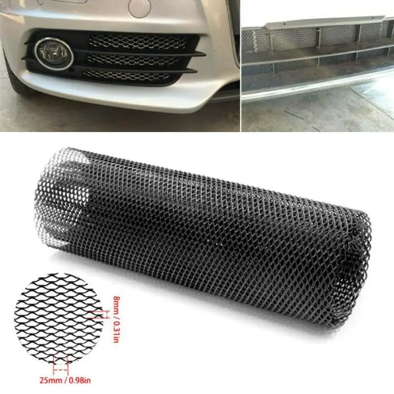 DIY Car Tuning Rhombic Grill Mesh Sheet Metal Alloy Net 100*33cm Car Universal Front Bumper Grille Mesh Vent Seagull shaped