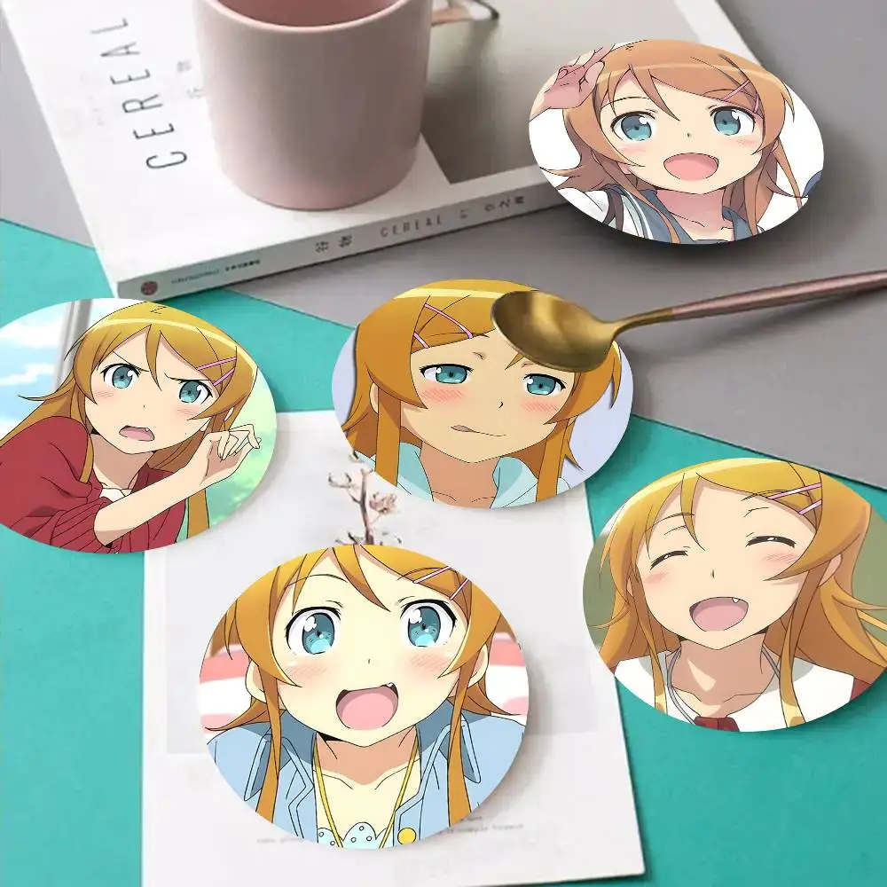 1pc Kirino Kousaka Anime characters Wooden Coaster Colour Printing Cup Mat Home Desk Decoration Gifts