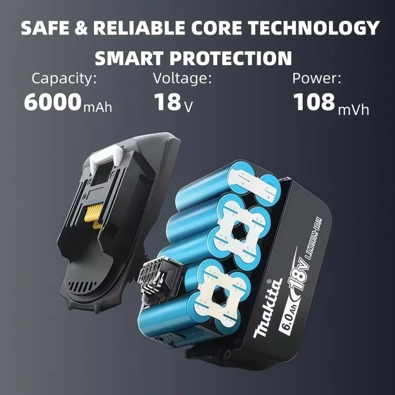 Upgraded Makita 18V 6.0Ah BL1860 Battery Premium Cells 12M Warranty — Fabricator Grade