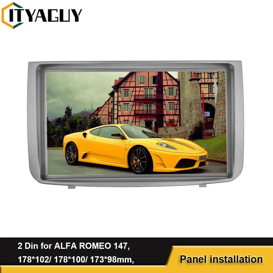 Panel de Marco estéreo para coche, Kit de embellecedor de bisel para instalación de salpicadero, 2 Din, para ALFA ROMEO 147, 2000-2011, CD, DVD