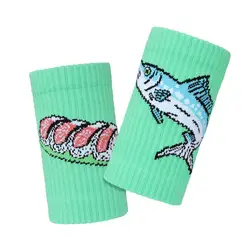 Wrist Sweat Bands For Men Fish Sushi Patten Armbands For Gymnastics Multiuse Thick Long Size Sweatbands Wrist Bands For