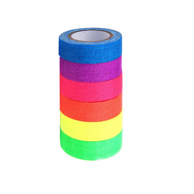 شريط فلورسنت للأشعة فوق البنفسجية، دعامة إضاءة للمسرح عالية الالتصاق، يتوهج تحت الضوء الأرجواني، شريط مضيء خالٍ من البقايا