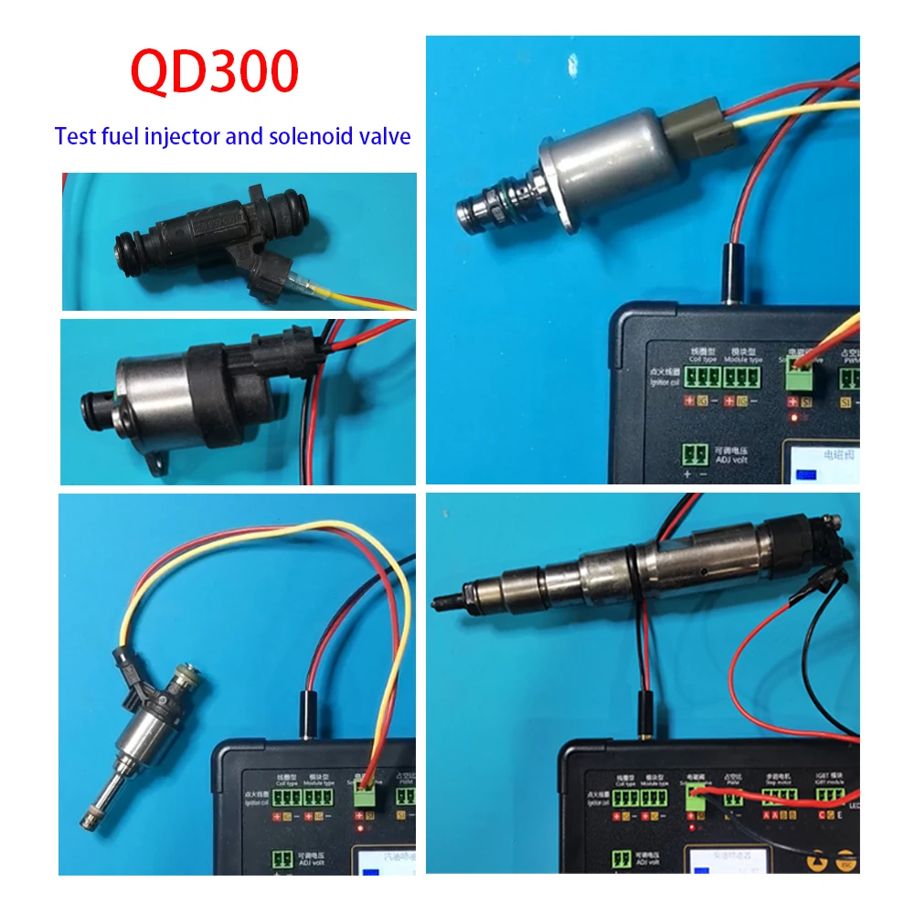 NEW QD300 Car Ignition Coil Test Detector CRIN Injector Solenoid Valve Idling Stepper Motor Instrument Fault Drive Simulator