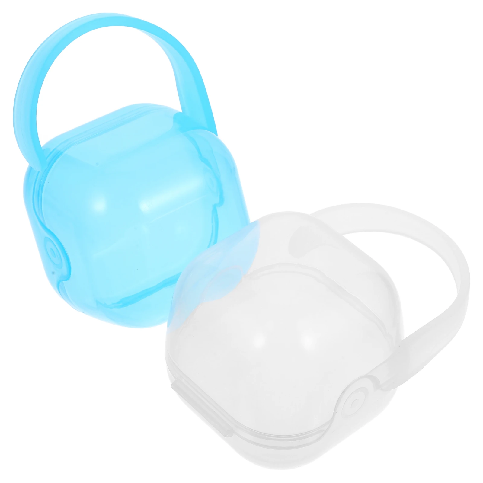 

2pcs Baby Pacifier Case Holder PP Material Wide Mouth Nipple Storage Box Travel Portable Dustproof Blue White Design