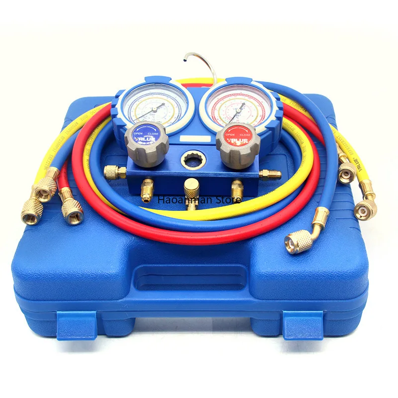 VMG-2-R22-B Air Conditioner Double Meter Set Fluorometer Set Refrigerant Coolants Pressure Gauge Fluorination