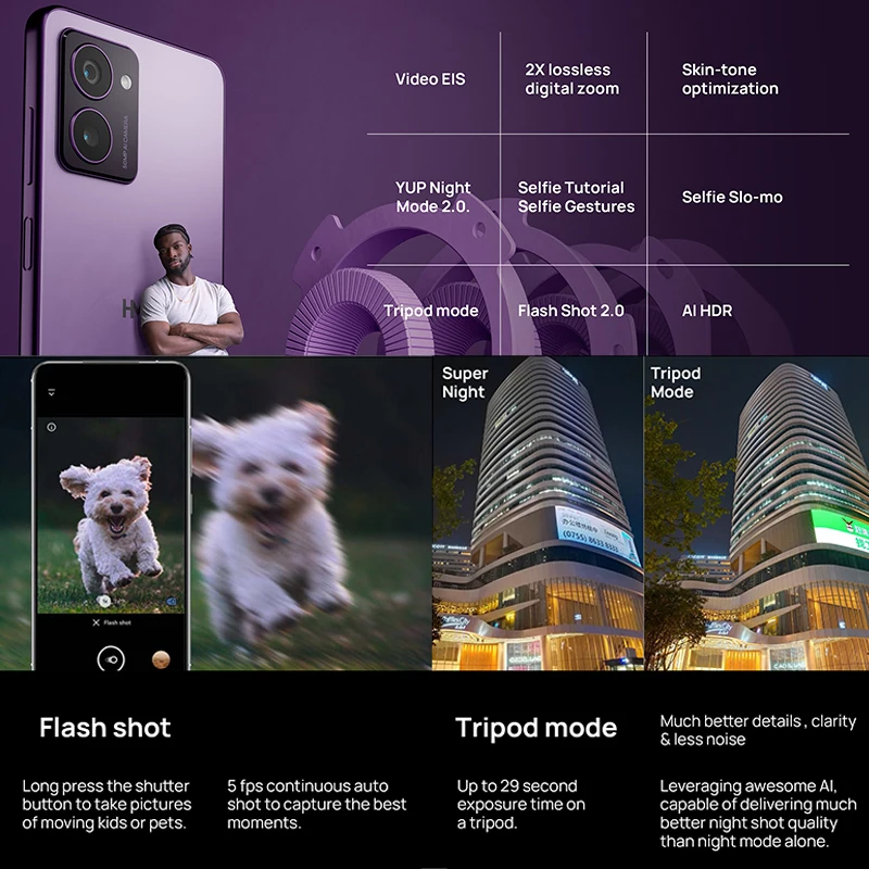 HMD-Pulse Pro電話,グローバルバージョン,AI 50MPデュアルカメラ,6.56インチリアフラッシュLED, 5000mAhバッテリー,20W急速充電,Android 14